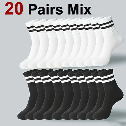 5/10/20 Pairs Neutral Solid Color Socks