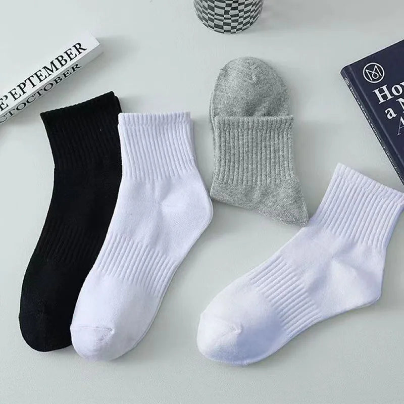 5/10/20 Pairs Neutral Solid Color Socks