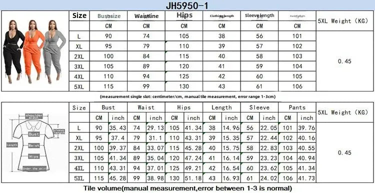 Plus Size Sexy Loose Fit Casual Two-Piece Set for plus Size Women V-Neck Pure Color Pantsuit Fashionable And Comfortable Ense...