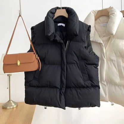 \Women's Stand Collar Zipper Vest
