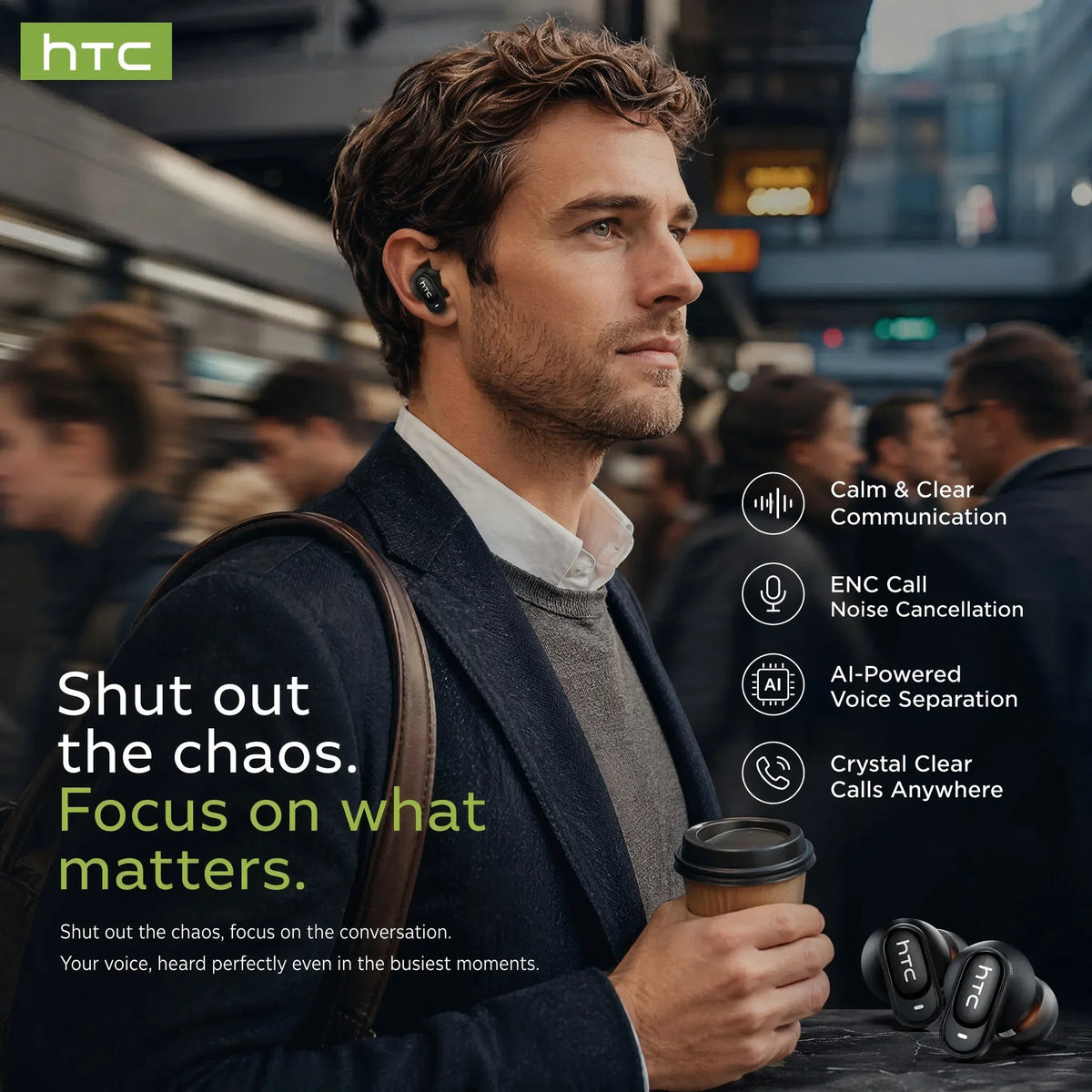 HTC NE79 Bluetooth AI Translator Earbuds