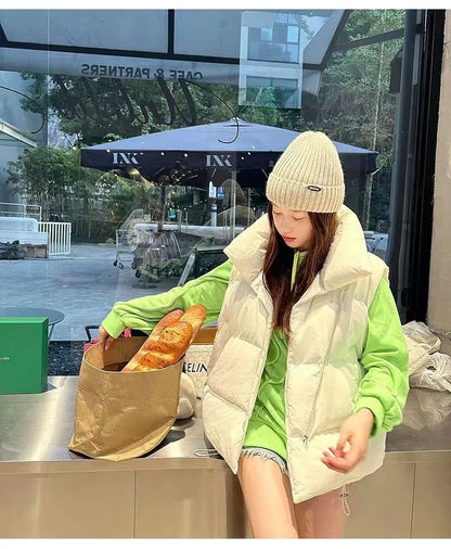 \Women's Stand Collar Zipper Vest